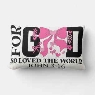 Coussin Rectangle Dieu Aima Tant Jean 3:16 Écriture