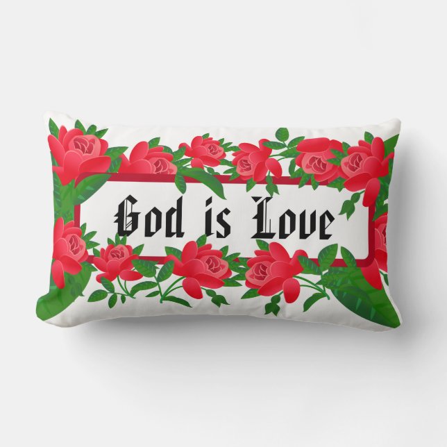 Coussin Rectangle Dieu est écriture sainte de bible d'amour (Recto)