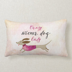 Coussin Rectangle Dingue Wiener Chien Lady