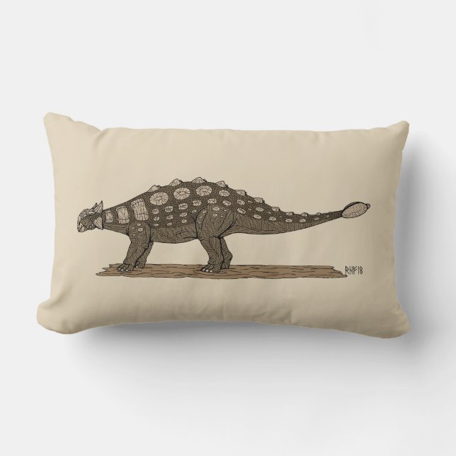 Coussin Rectangle Dinosaure crétacé Ankylosaurus (Recto)