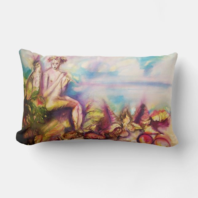 Coussin Rectangle DIONYSUS, jouant de la flûte avec des coquillages  (Recto)
