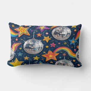 Coussin Rectangle Disco Ball Stars Pillow