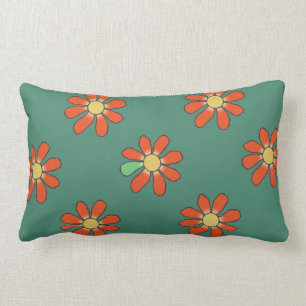 Coussin Rectangle Diversité florale rouge