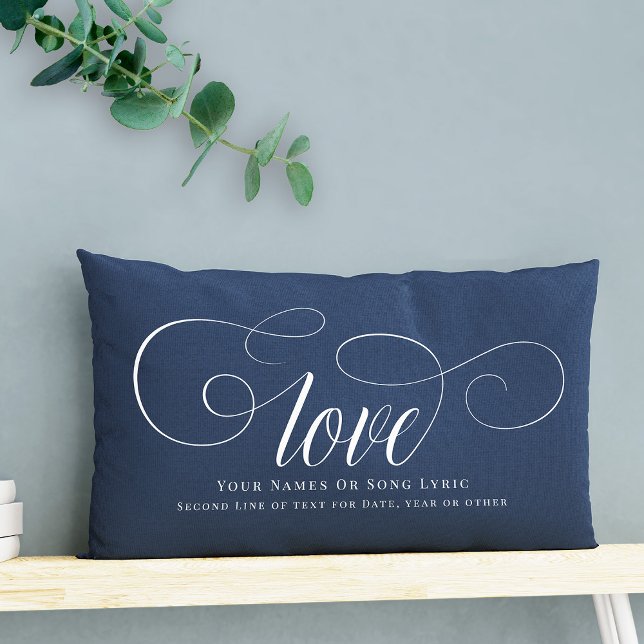 Coussin Rectangle Do-it-yourself Paroles Personnalisées Script Love  (Love, DIY style! Our script calligraphy pillow, a custom keepsake for couples.)