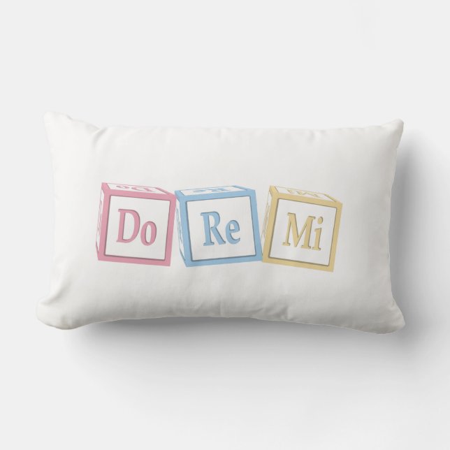 Coussin Rectangle "Do Re Mi" Solfeggio Baby Blocks Enfants Musique (Recto)