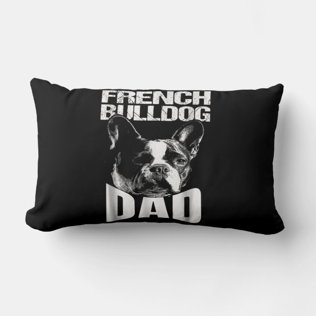 Coussin Rectangle Don de chien | French Bulldog Papa (Recto)