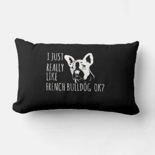 Coussin Rectangle Don de chien   J'Aime Vraiment French Bulldog Ok