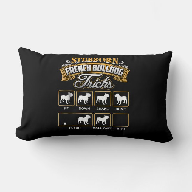 Coussin Rectangle Don de chien | Trucs de Bulldog français têtus (Recto)