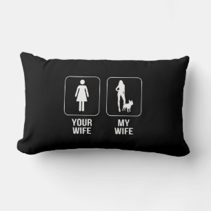 Coussin Rectangle Don de chien Votre Femme - My Wife French Bulldo