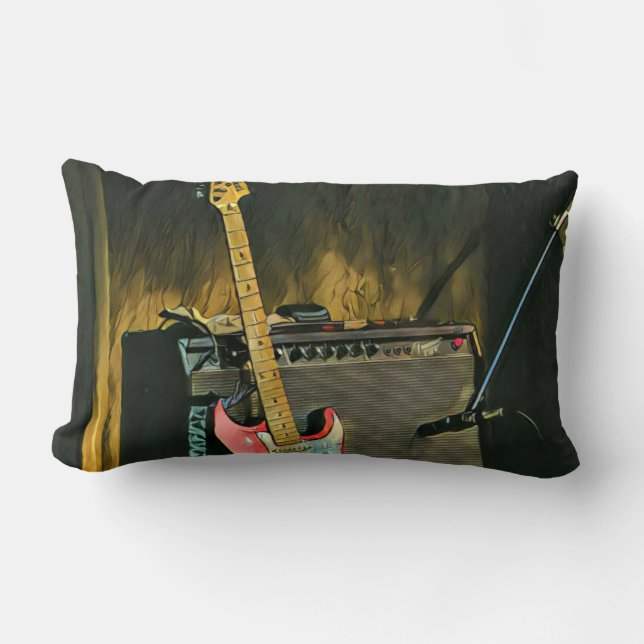 Coussin Rectangle Don de guitare acoustique (Recto)
