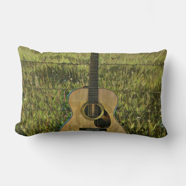 Coussin Rectangle Don de guitare acoustique (Recto)