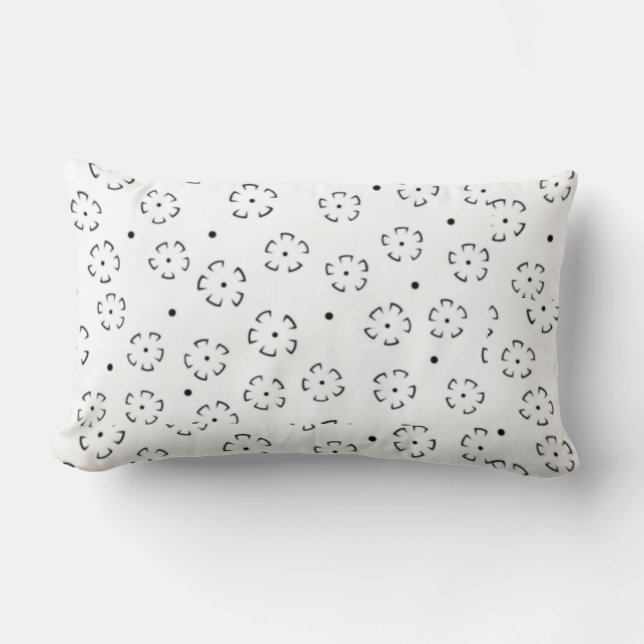 Coussin Rectangle Dossier de fleurs personnalisé pour cadeau d'anniv (Recto)