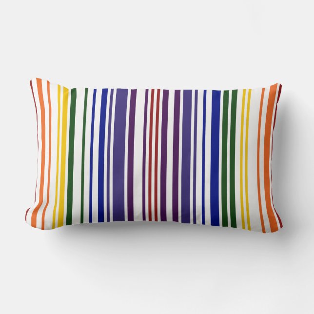 Coussin Rectangle Double code barres d'arc-en-ciel (Recto)