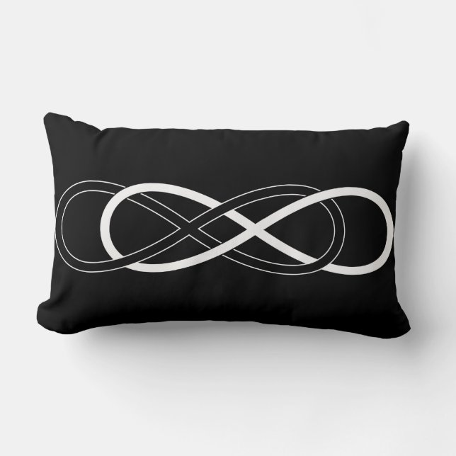Coussin Rectangle Double infini de symbole - noir et blanc (Recto)