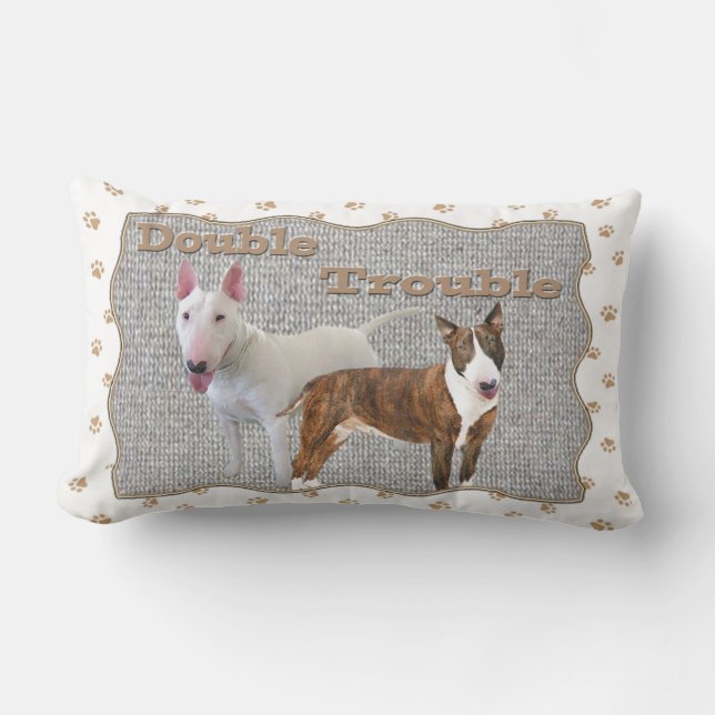 Coussin Rectangle Double problème de bull-terrier (Recto)