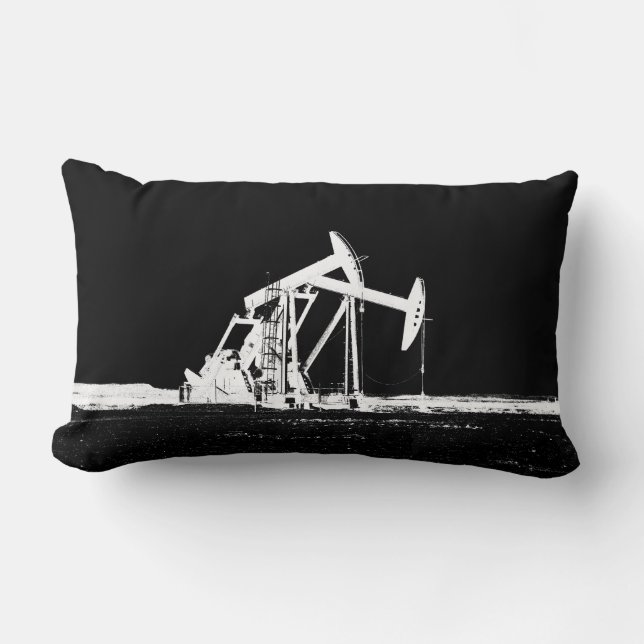 Coussin Rectangle Double silhouette de dispositif de pompage d'huile (Recto)