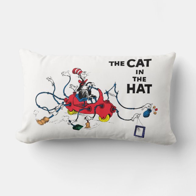 Coussin Rectangle Dr Seuss | Chat dans le Casquette nettoie vers le  (Recto)