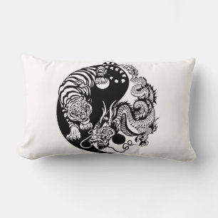 Coussin Rectangle dragon and tiger yin yang
