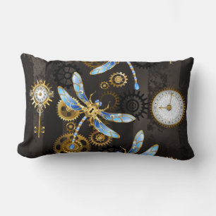 Coussin Rectangle Dragonflies de Steampunk sur arrière - plan rayé b