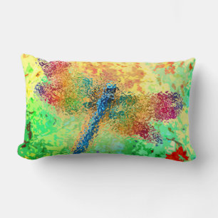 Coussin Rectangle Dragonfly Abstraite multicolore