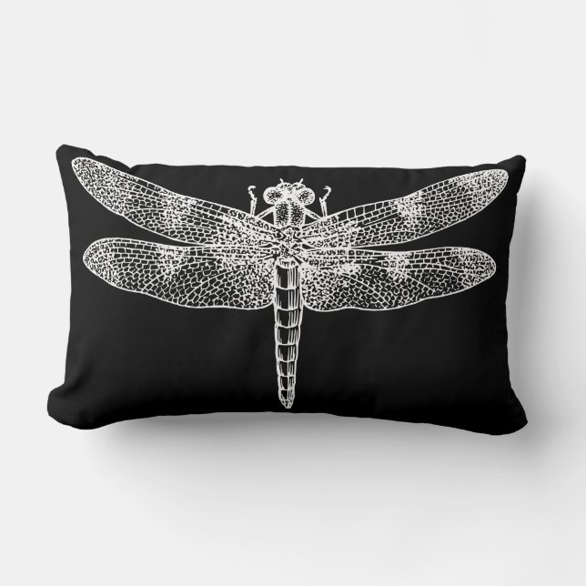 Coussin Rectangle Dragonfly (blanc) (Recto)
