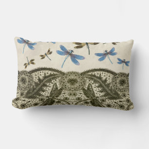 Coussin Rectangle Dragonfly en dentelle