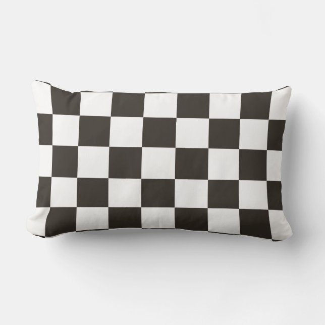 Coussin Rectangle Drapeau À damiers (noir et blanc) (Motif du vérifi (Recto)