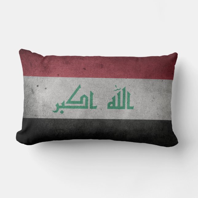 Coussin Rectangle Drapeau affligé par cru de l'Irak (Recto)