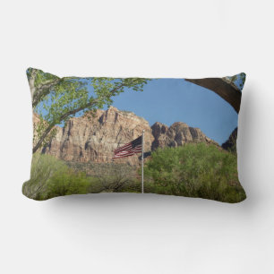 Coussin Rectangle Drapeau américain dans le parc national de Zion II