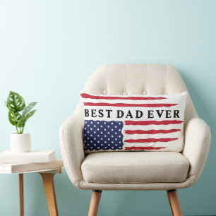 Coussin Rectangle Drapeau américain du meilleur père