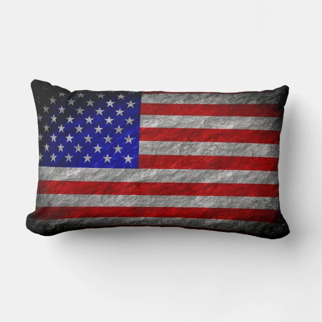Coussin Rectangle Drapeau américain Grunge 4 (Recto)