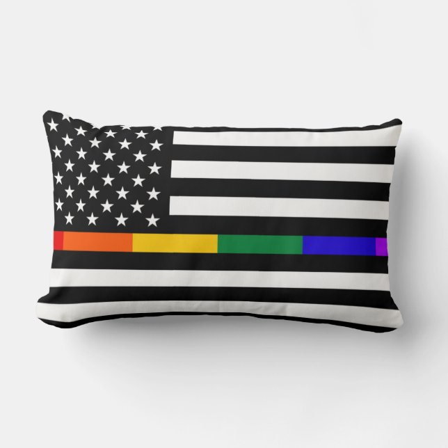 Coussin Rectangle Drapeau américain LGBTQ (Recto)