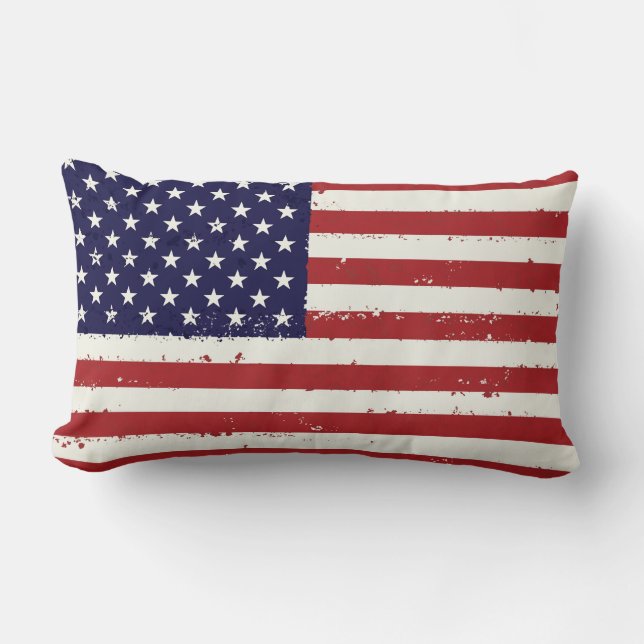 Coussin Rectangle Drapeau américain patriotique en détresse (Recto)