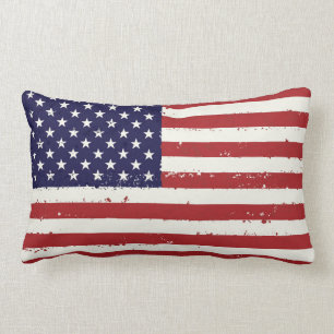 Coussin Rectangle Drapeau américain patriotique en détresse