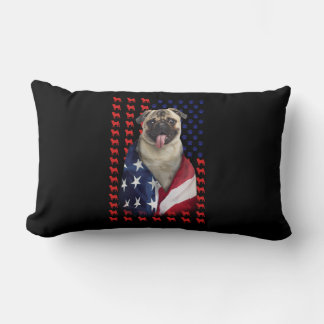Coussin Rectangle Drapeau américain Puggy