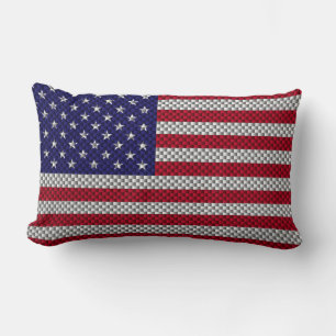 Coussin Rectangle Drapeau américain sur les décors en fibre de carbo