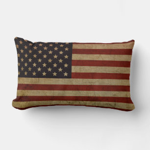 Coussin Rectangle Drapeau américain vintage Grunge