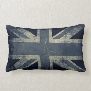 Coussin Rectangle Drapeau artistique vintage du R-U de grunge