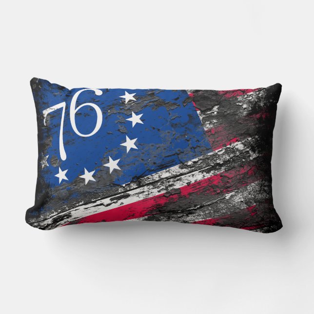 Coussin Rectangle Drapeau Betsy Ross 1776 4 juillet patriotique (Recto)