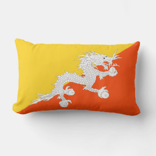 Coussin Rectangle Drapeau bhoutanais (Bhoutan) (Dragon tonnerre)
