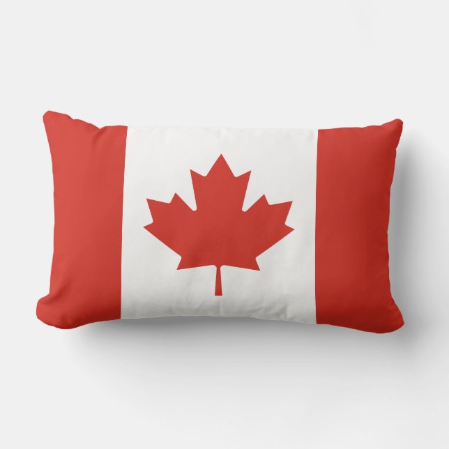 Coussin Rectangle Drapeau canadien (Feuille d'érable) (Canada) (Recto)