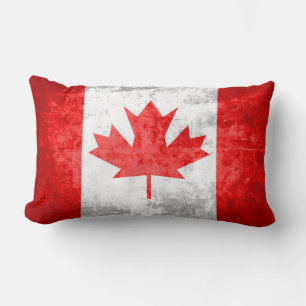 Coussin Rectangle Drapeau canadien Grunge 2