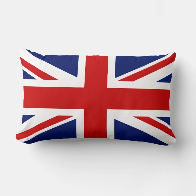 Coussin Rectangle Drapeau croix bleu blanc et rouge du Royaume-Uni (Recto)