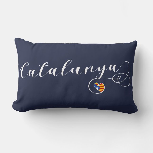 Coussin Rectangle Drapeau de Coeur Catalunya, Catalan Estelada (Recto)