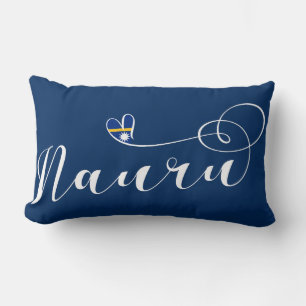 Coussin Rectangle Drapeau de coeur Nauru, I Love Nauru, République d