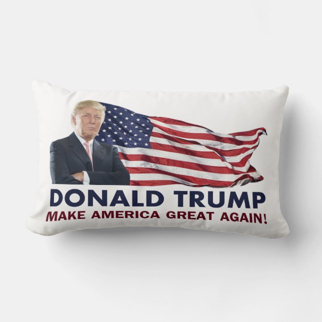 Coussin Rectangle Drapeau de Donald Trump USA (Recto)
