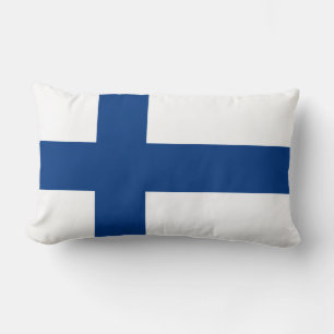 Coussin Rectangle Drapeau de drapeau croisé bleu de la Finlande