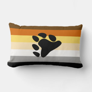 Coussin Rectangle Drapeau de fierté de l'ours avec patte