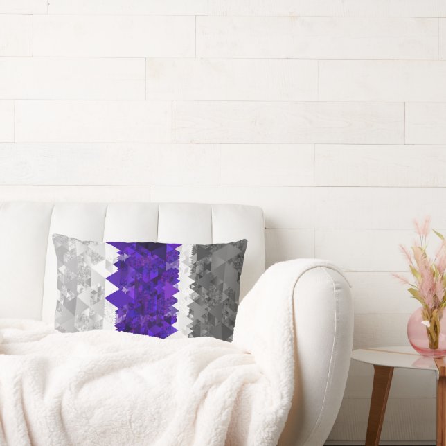 Coussin Rectangle Drapeau de fierté Greygender Boho Géométrique Mod  (Canapé)