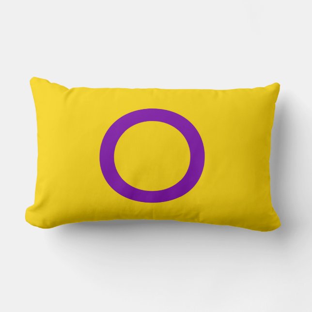 Coussin Rectangle Drapeau de fierté intersexe (Recto)